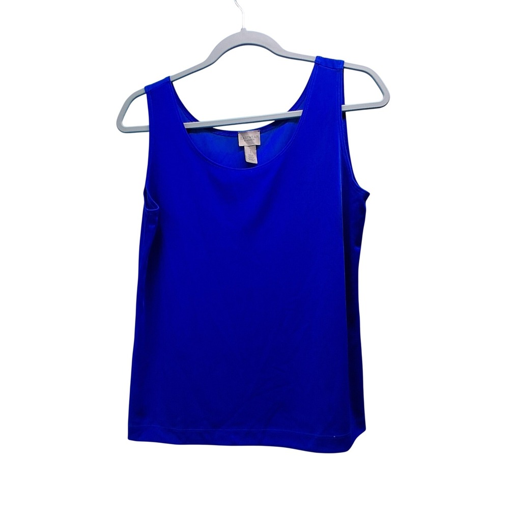 Chico's Easywear Tank Top 1 Royal Blue Sleeveless Scoop Neck Stretch Knit Z531